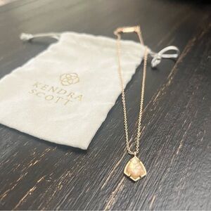 Kendra Scott Cory Rose Gold Pendant Necklace with Brown Mother of Pearl Stone
